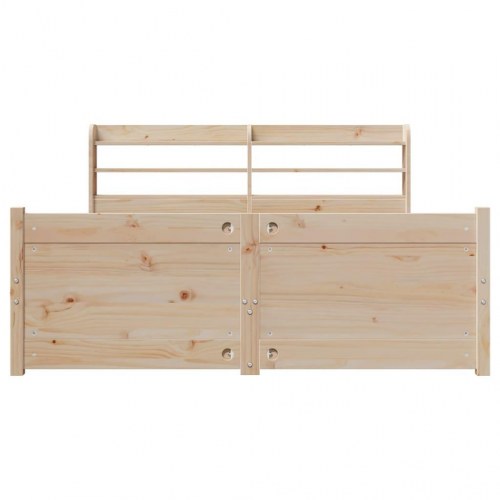 Sengeramme med sengegavl 135 x 190 cm i massivt fyrretræ