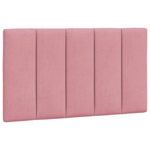 Sengeramme med LED Hanko 80 x 200 cm - lyserød velour