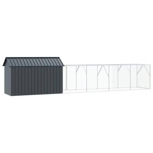 Fuglebur med udvidelse Antracit 112x619x141 cm Stål