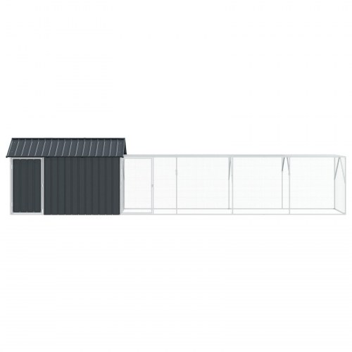 Fuglebur med udvidelse Antracit 112x619x141 cm Stål