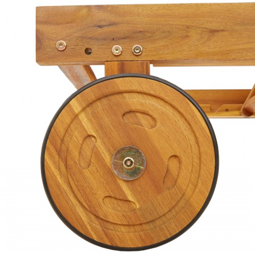 Kørende Solstole 2 stk med Bord & Pude i Massivt Akacietræ