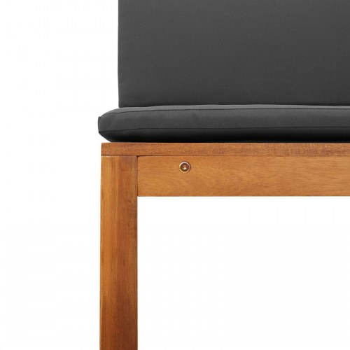 5-delt havebænkesæt med puder i solid akacietræ