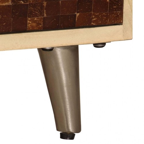Tv-bord 120×30×40 cm i ru mangotræ - industrielt design med 2 rum og 4 skuffer