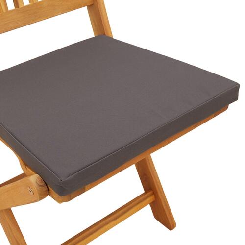 Folding Garden Chairs med grå pude 4 stk solid akacietræ