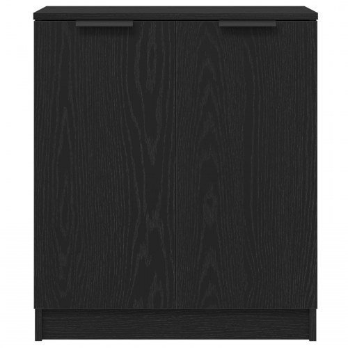 Sideboards 3 stk Sort Egetræ Konstrueret Træ