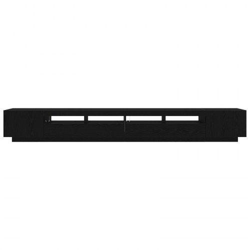 TV Skab med LED Lys, Sort Eg, 300x35x40 cm, Ingeniørtræ