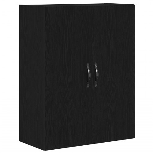 Højskab Sort Eg 69,5x34x180 cm Konstrueret træ