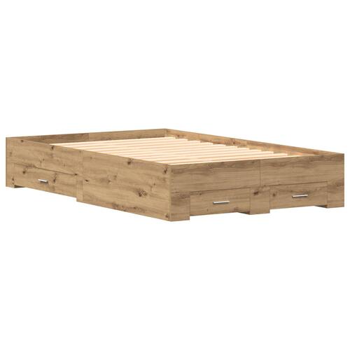 Seng med Skuffer Artisan Eg 120x200 cm Konstrueret Træ