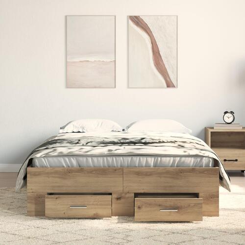 Seng med Skuffer Artisan Eg 120x200 cm Konstrueret Træ
