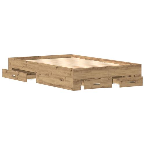 Seng med Skuffer Artisan Eg 120x200 cm Konstrueret Træ