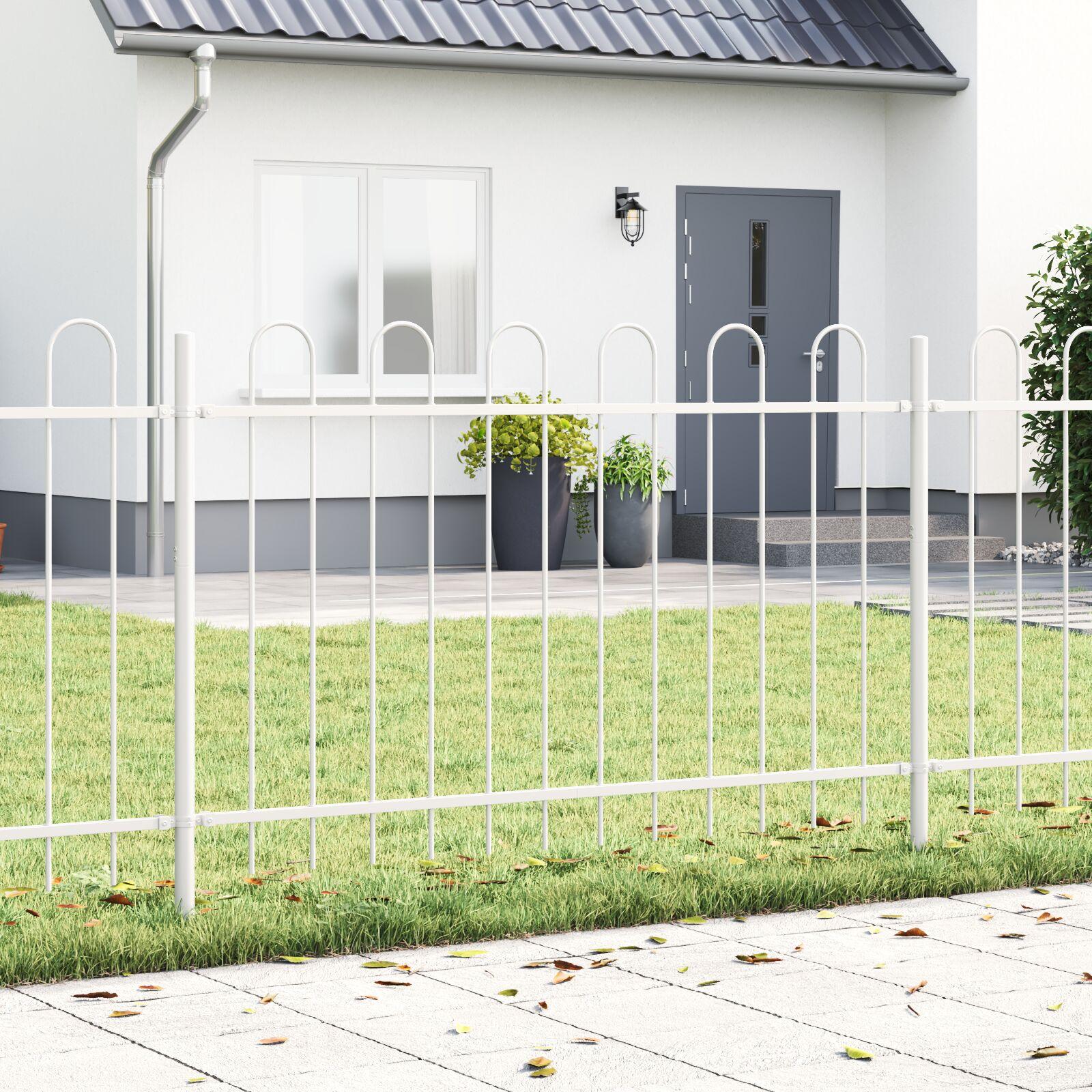 Havehegn Hvid 3.4 x 1.2 m Pulverlakeret Stål
