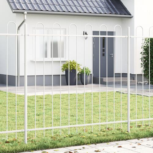 Hegn med Bue Top Hvid 5,1x1,5 m Stål