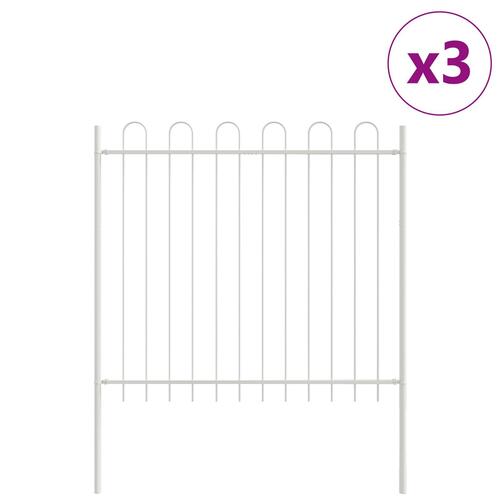 Hegn med Bue Top Hvid 5,1x1,5 m Stål