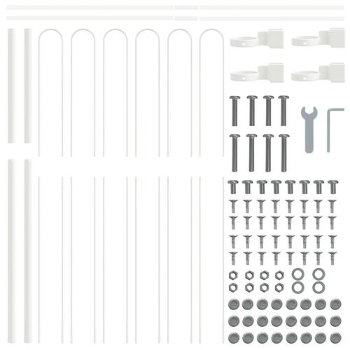 Hegn med Bue Top Hvid 5,1x1,5 m Stål