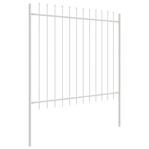 Havehegn med spidstop, hvid, 10,2x1,5 m i stål