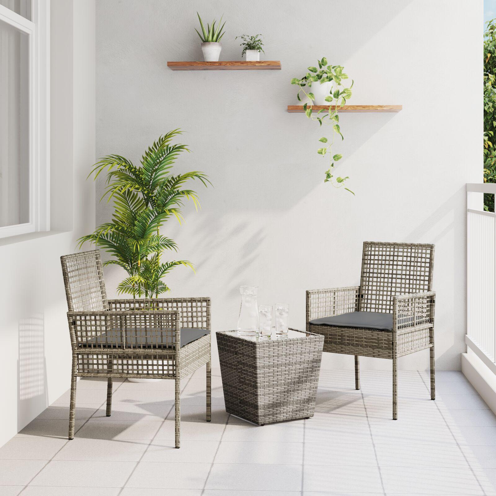 Have Bistro Sæt 3 stk Grå Poly rattan