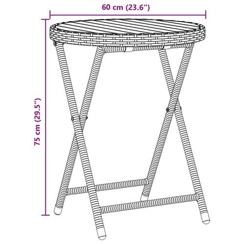 3-delt Have Bistro Sæt med Puder Grå Poly Rattan