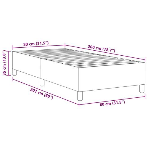 Box Spring Seng Mørkegrå 80x200 cm Cordfløjl