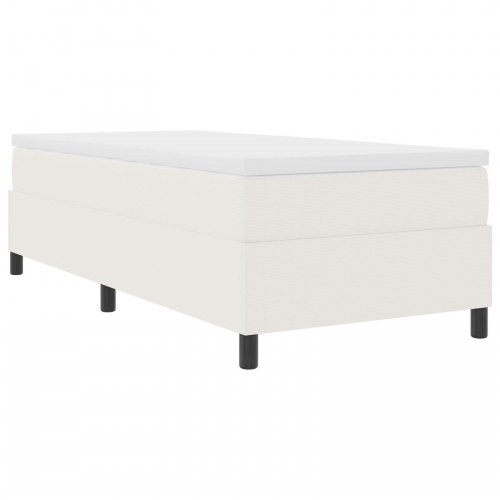 Box Spring Seng Cremefarvet 90x200 cm Corduroy Stof