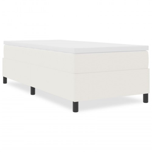 Box Spring Seng Cremefarvet 90x200 cm Corduroy Stof