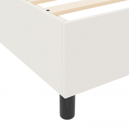Box Spring Seng Cremefarvet 90x200 cm Corduroy Stof
