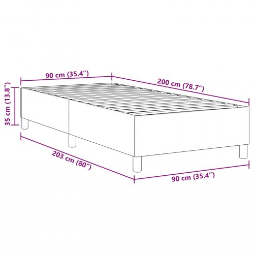 Box Spring Seng Cremefarvet 90x200 cm Corduroy Stof