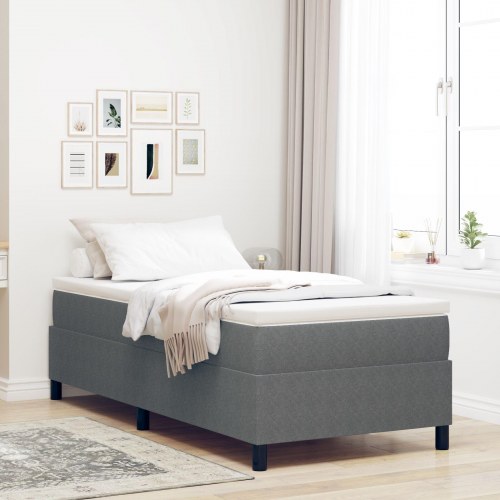 Box Spring Seng Lys Grå 100x200 cm Cordfløjl