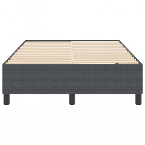 Box Spring Seng Mørkegrå Lille Dobbel Cordfløjl Stof