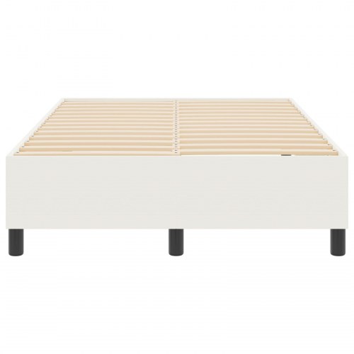 Box Spring Seng Cremefarvet Lille Dobbel Cordfløjl Stof