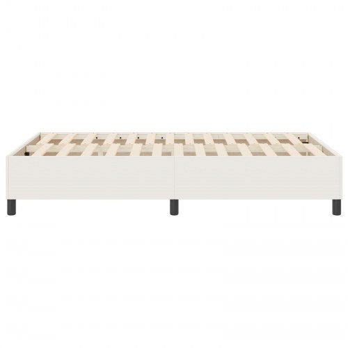 Box Spring Seng Cremefarvet Lille Dobbel Cordfløjl Stof