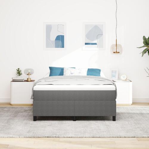 Box Spring Seng Lysegrå 140x200 cm Corduroy Stof