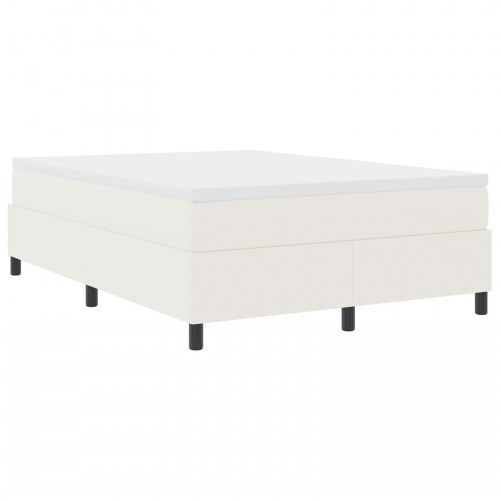 Boxspring Seng Cremefarvet 140x200 cm Corduroy Stof
