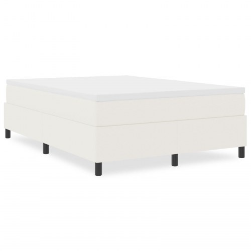 Boxspring Seng Cremefarvet 140x200 cm Corduroy Stof