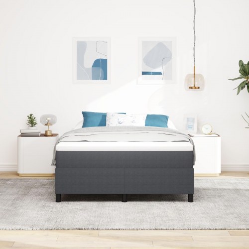 Box Spring Seng Mørkegrå 140x200 cm Corduroy Stof