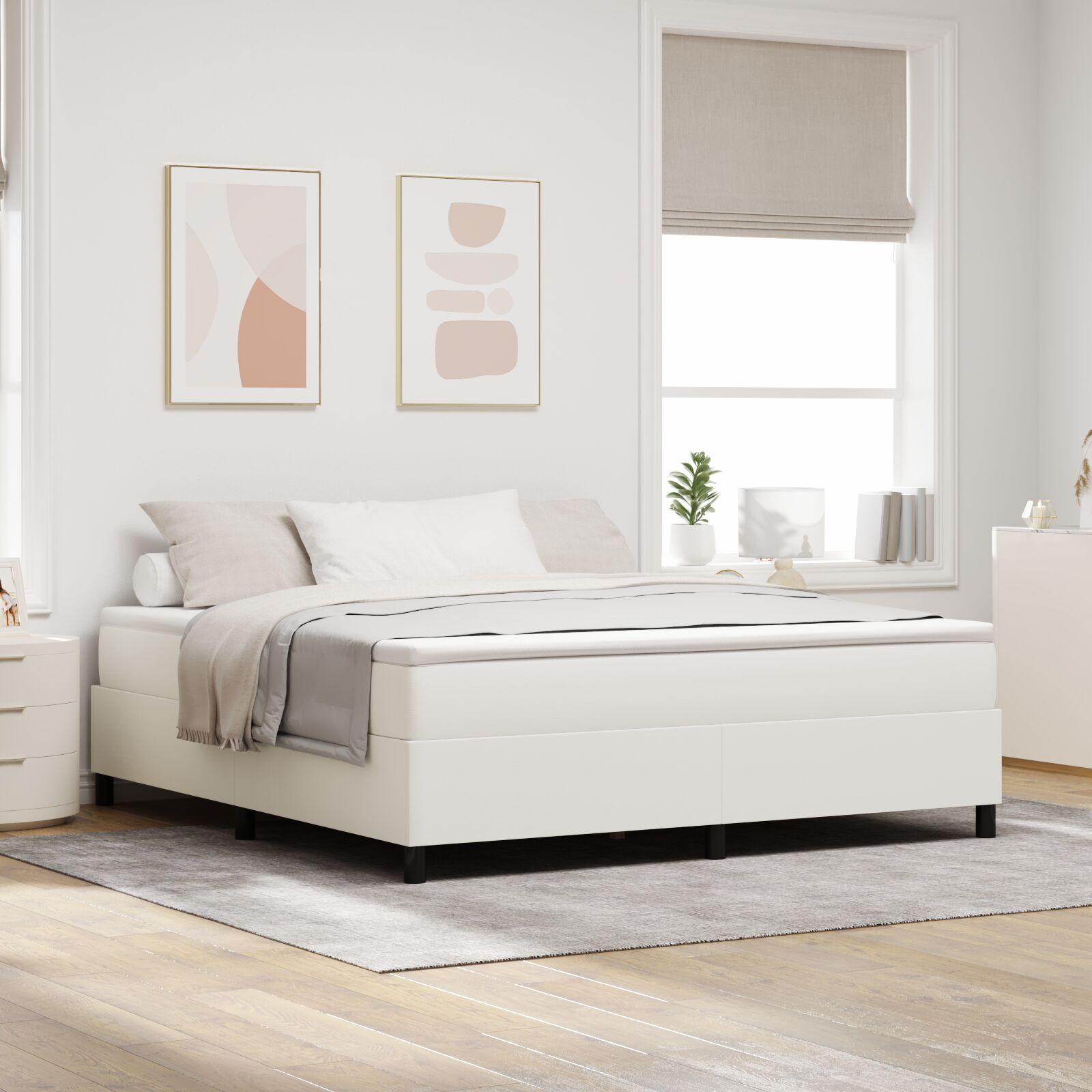 vidaXL Platform sengestel Creme 180 x 200 cm Velourstof