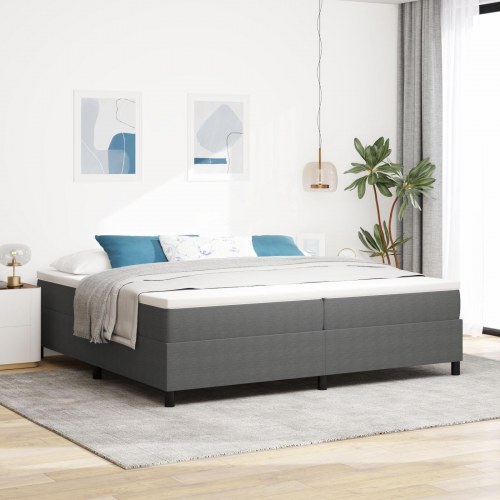 Box Spring Seng Lys Grå 200x200 cm Corduroy Stof