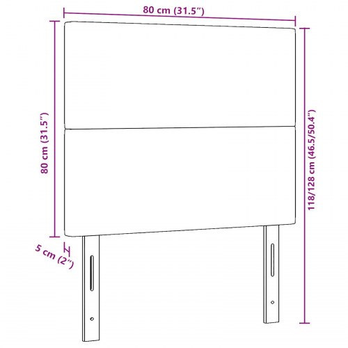 Sengegavl Plain Design Mørkegrå 80 cm Corduroy Stof