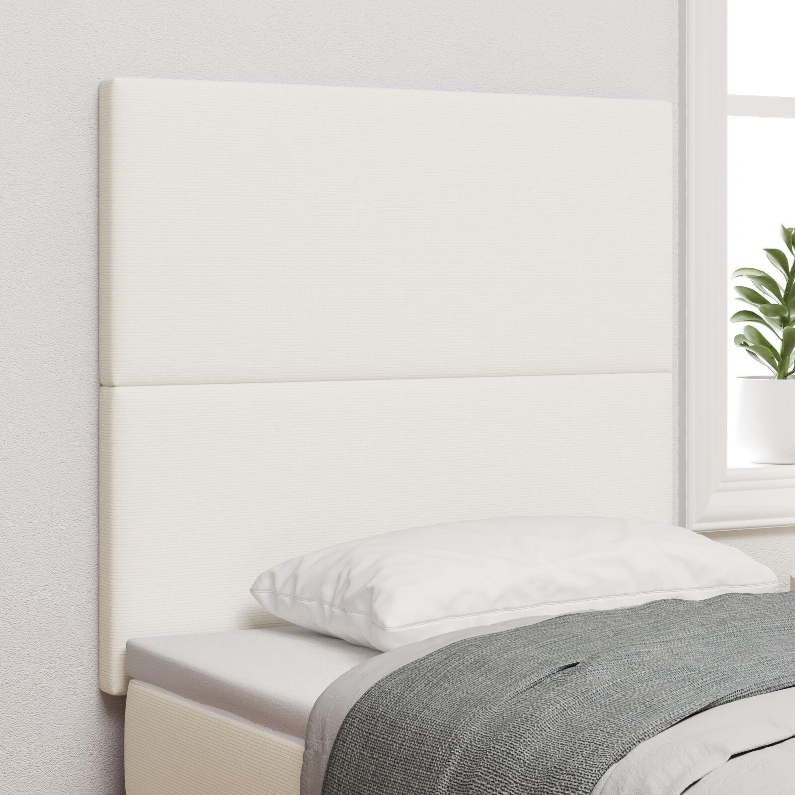 Sengegavl Enkel Design Creme 90 cm Cordfløjl