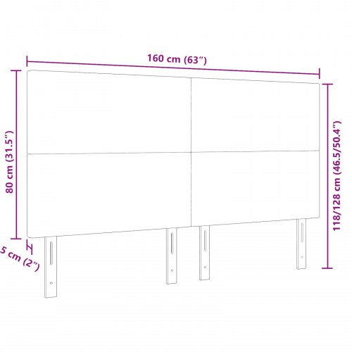 Sengegavl Enkel Design Mørkegrå 160 cm Corduroy Stof