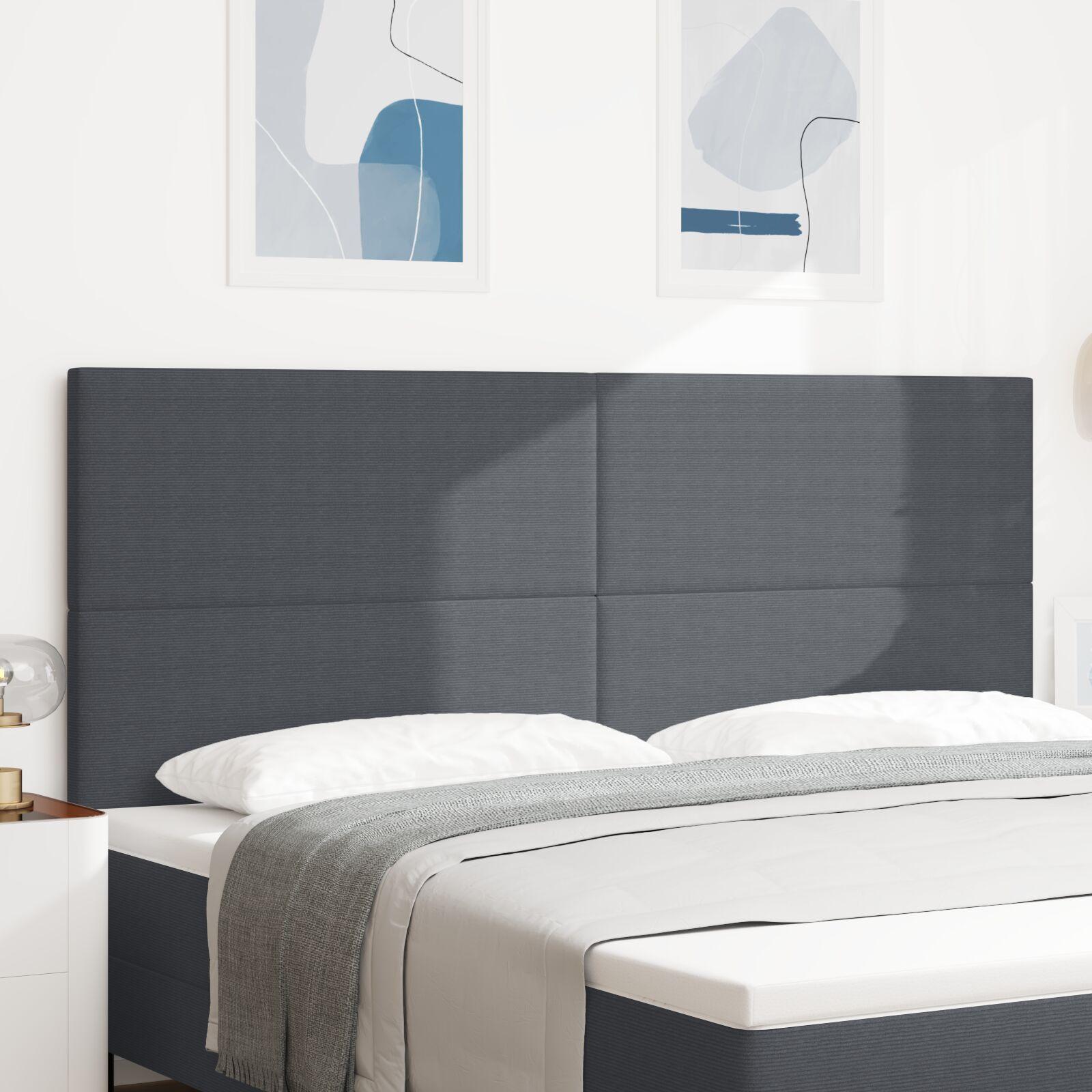 Sengegavl Enkel Design Mørkegrå 200 cm Cordurojstof