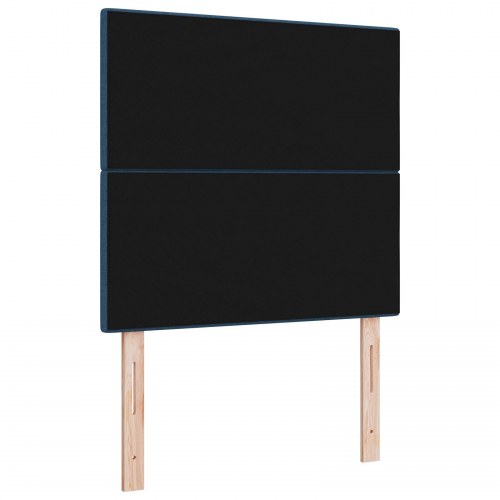 Sengegavl med knap-detalje Blå 90 cm Stof