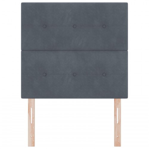 Sengegavl Med Knapper, Mørkegrå, 90 cm, Fløjl