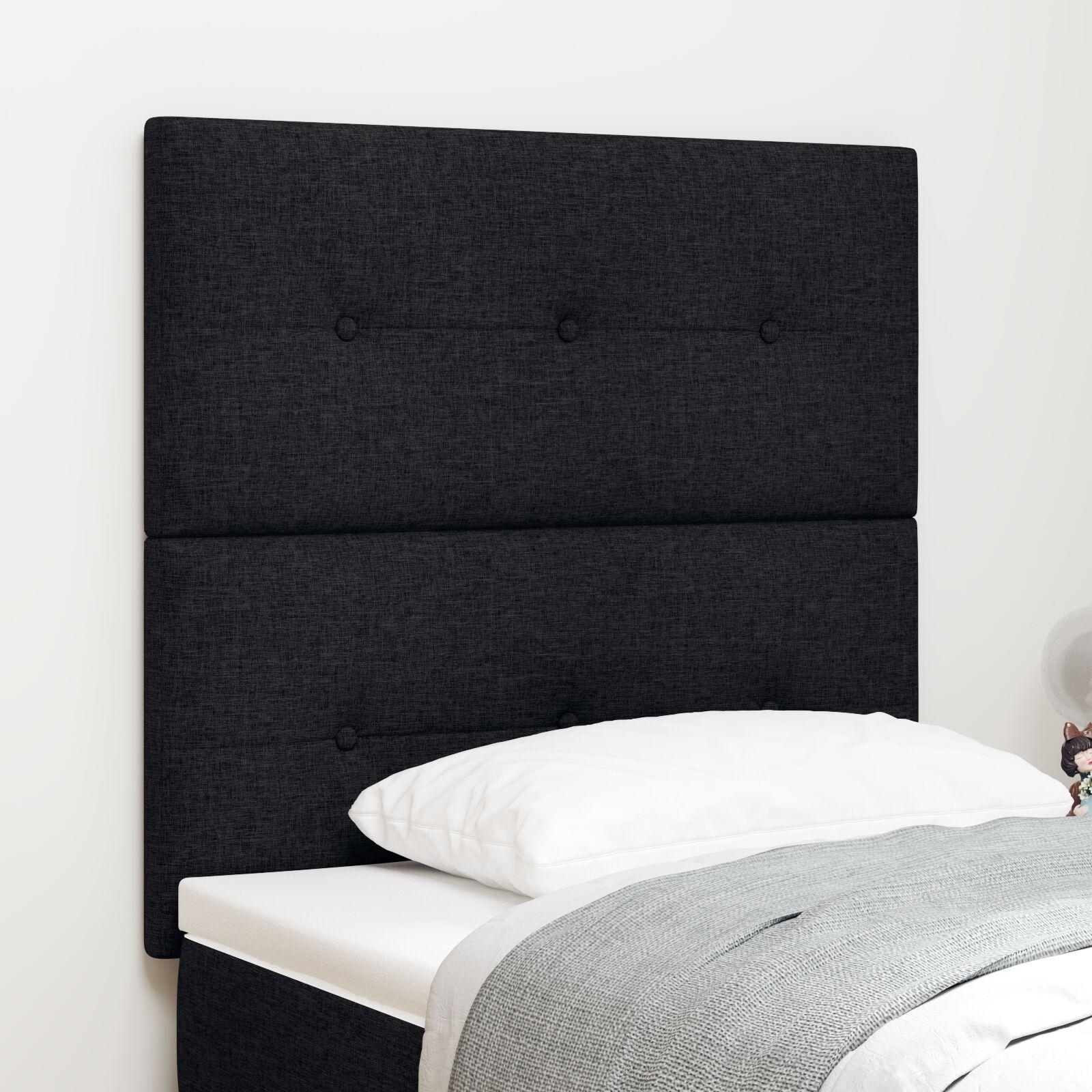Hovedgavl Med Knapper Sort 100 cm Stof