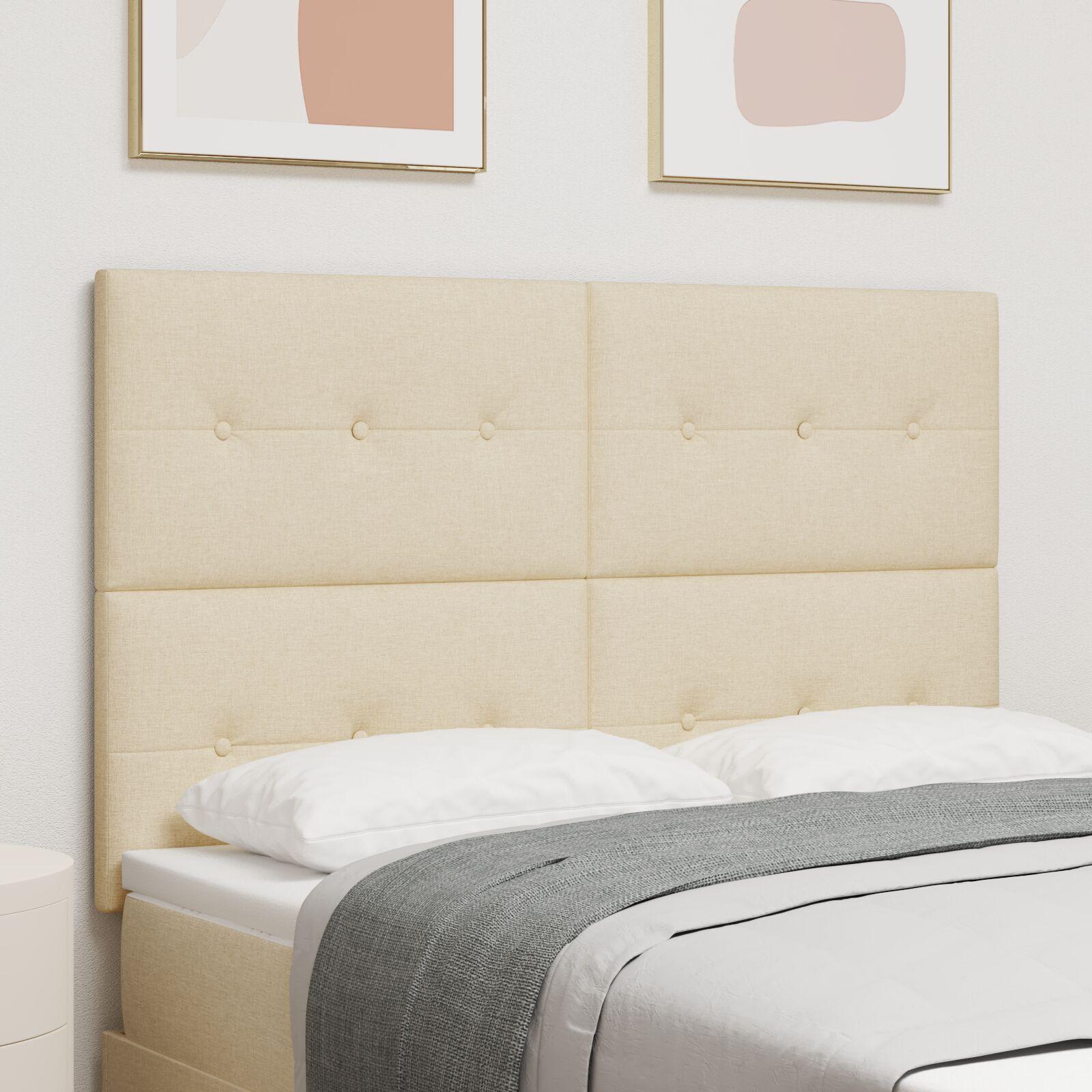 Sengegavl Med Knapper Creme 140 cm Stof