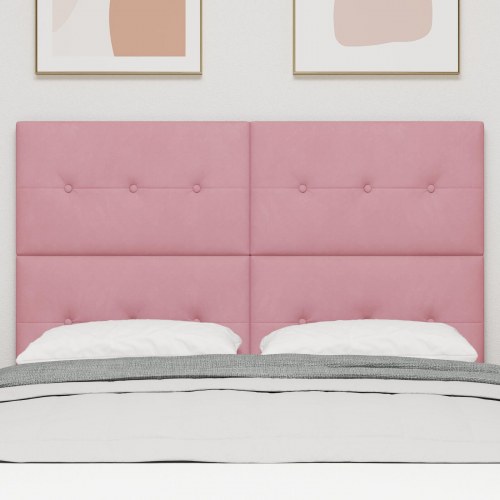 Sengegavl Med Knapper Pink 140 cm Fløjl
