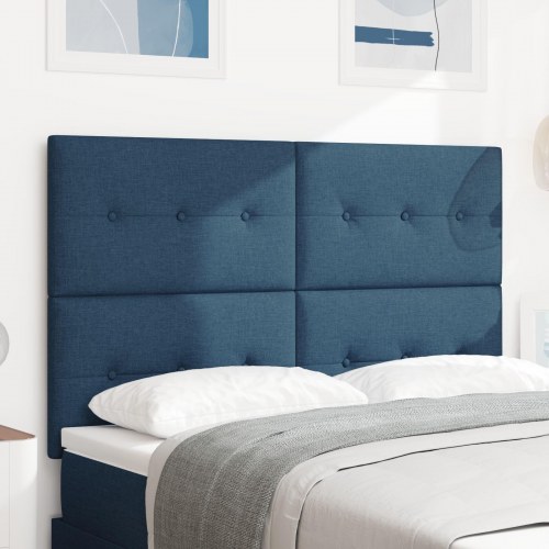 Hovedgærde med knapper, tufted, Blå, 160 cm, Stof