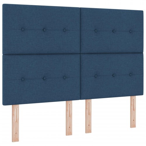 Hovedgærde med knapper, tufted, Blå, 160 cm, Stof