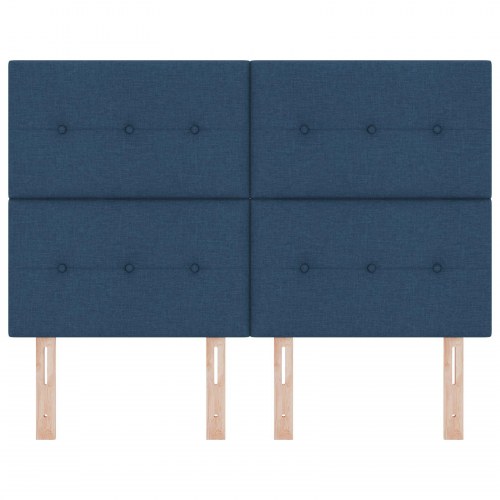 Hovedgærde med knapper, tufted, Blå, 160 cm, Stof