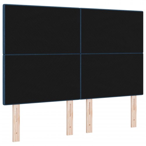 Hovedgærde med knapper, tufted, Blå, 160 cm, Stof