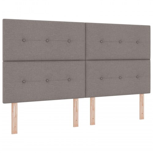 Sengegavl med knapstik taupe 180 cm stof